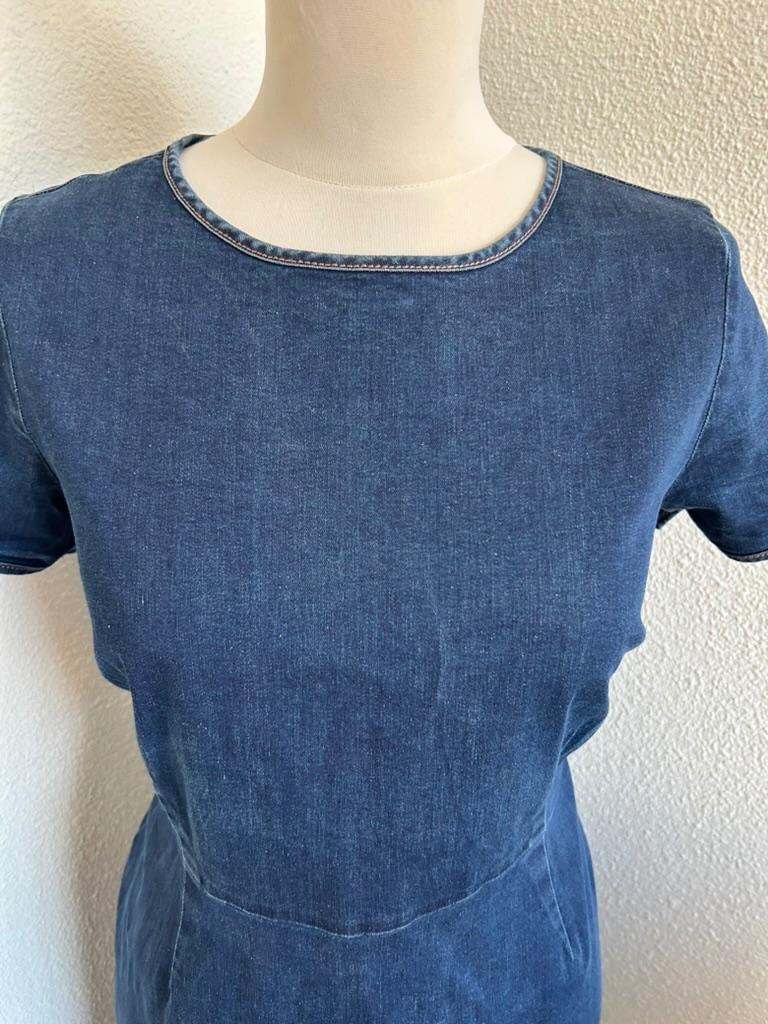 King Louie maat 42 retro spijker jeans jurk 3062, Blauw, Maat 42/44 (L), Ophalen of Verzenden, Zo goed als nieuw