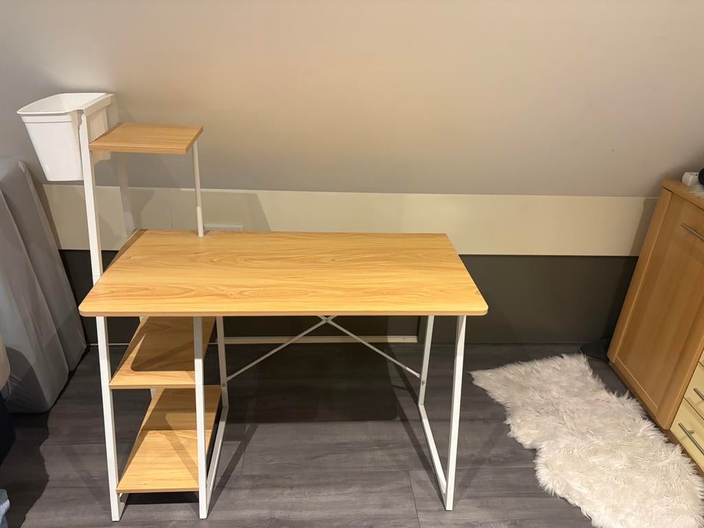 Hout/alluminium Bureau 50x105x120cm, Ophalen, Zo goed als nieuw, 50 cm, 105 cm