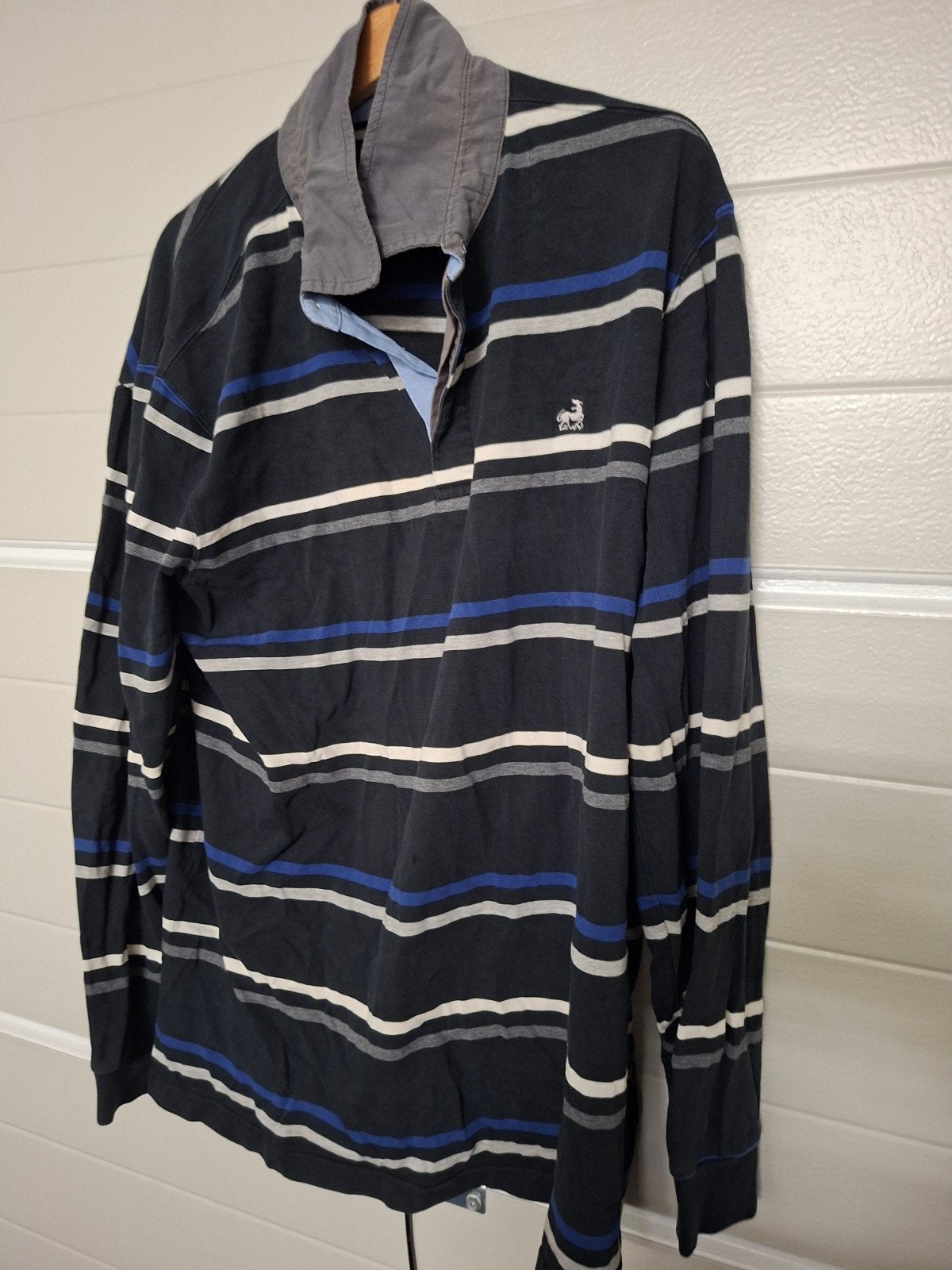 Bon'a Parte gestreept poloshirt lange mouw 3XL, Blauw, Bon'a Parte, Overige maten, Ophalen of Verzenden