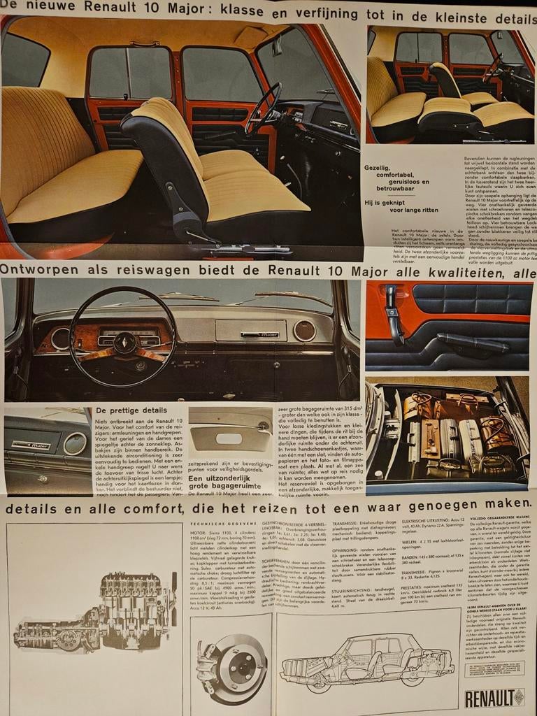Brochure Renault 10 Major, Ophalen of Verzenden, Zo goed als nieuw, Renault