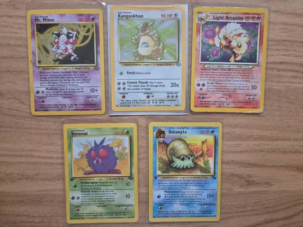 5 oude pokemonkaarten, Ophalen, Gebruikt, Meerdere kaarten