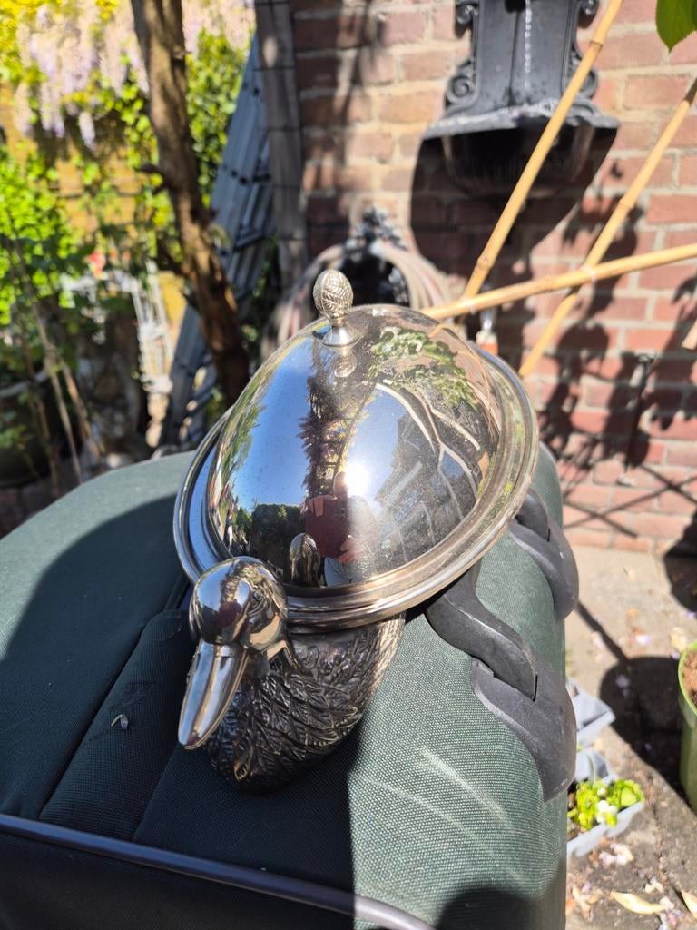Metalen pasteischaal in de vorm van een eend uit Frankrijk, Ophalen of Verzenden