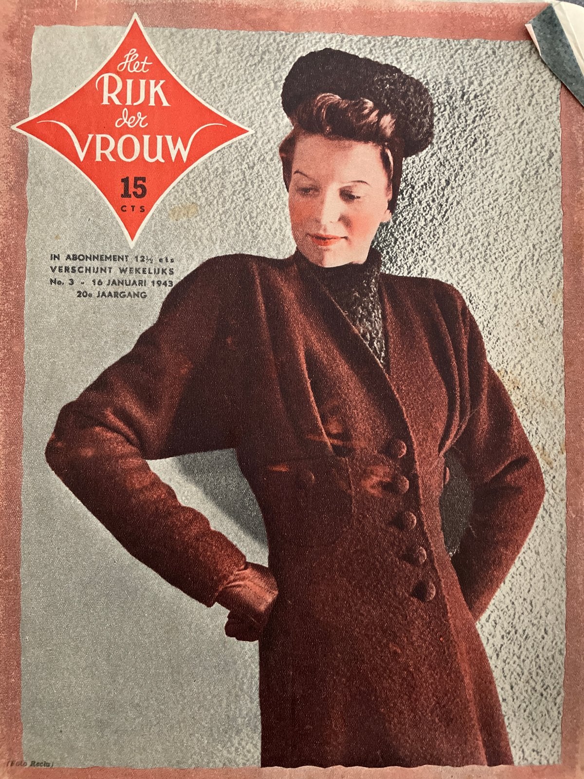 Het Rijk der Vrouw - 16 Januari 1943, Ophalen of Verzenden, Gelezen, Damesbladen