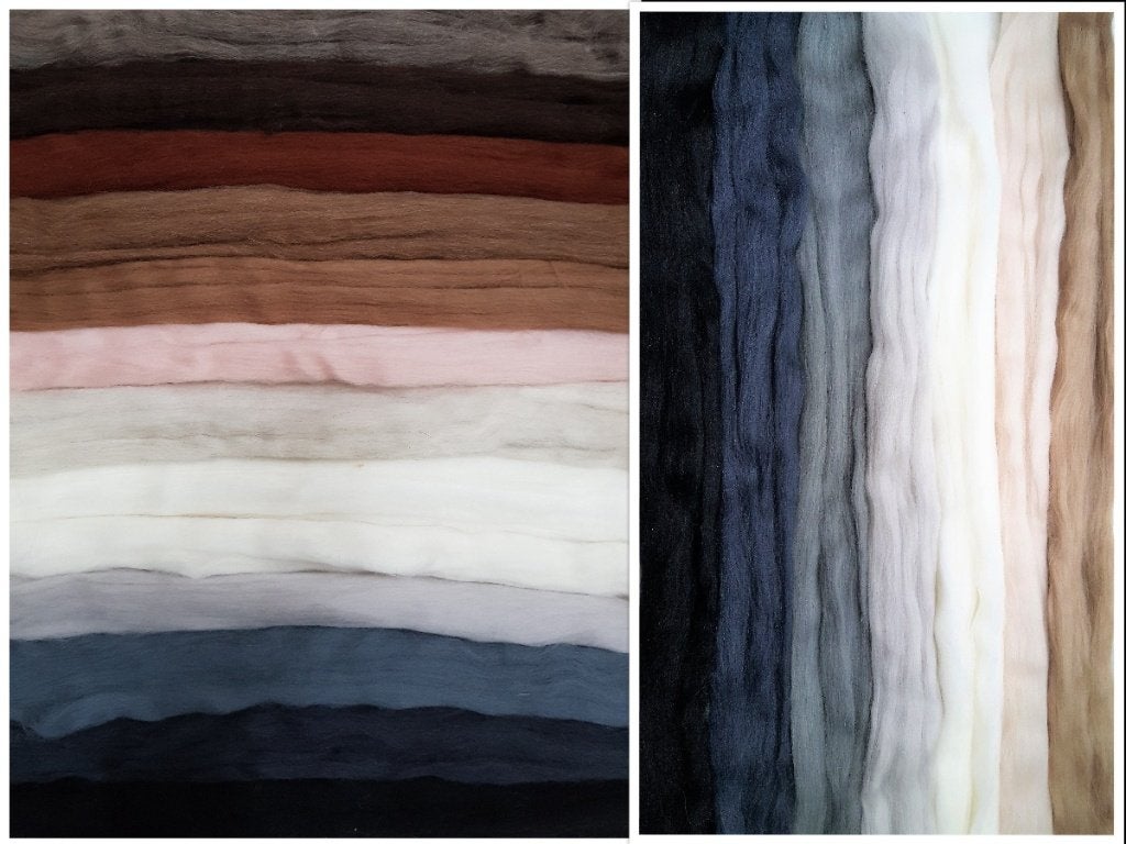 Assortipakket merino lontwol KEIGOED va. 1/2 meter per kleur, Hobby en Vrije tijd, Vilt, Verzenden, Nieuw, Los Vilt, Linschoten