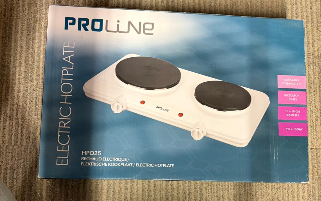 Proline HP025 Elektrische Kookplaat - 2 Kookzones, Witgoed en Apparatuur, Kookplaten, Ophalen, Nieuw, 3 kookzones of minder, Vrijstaand