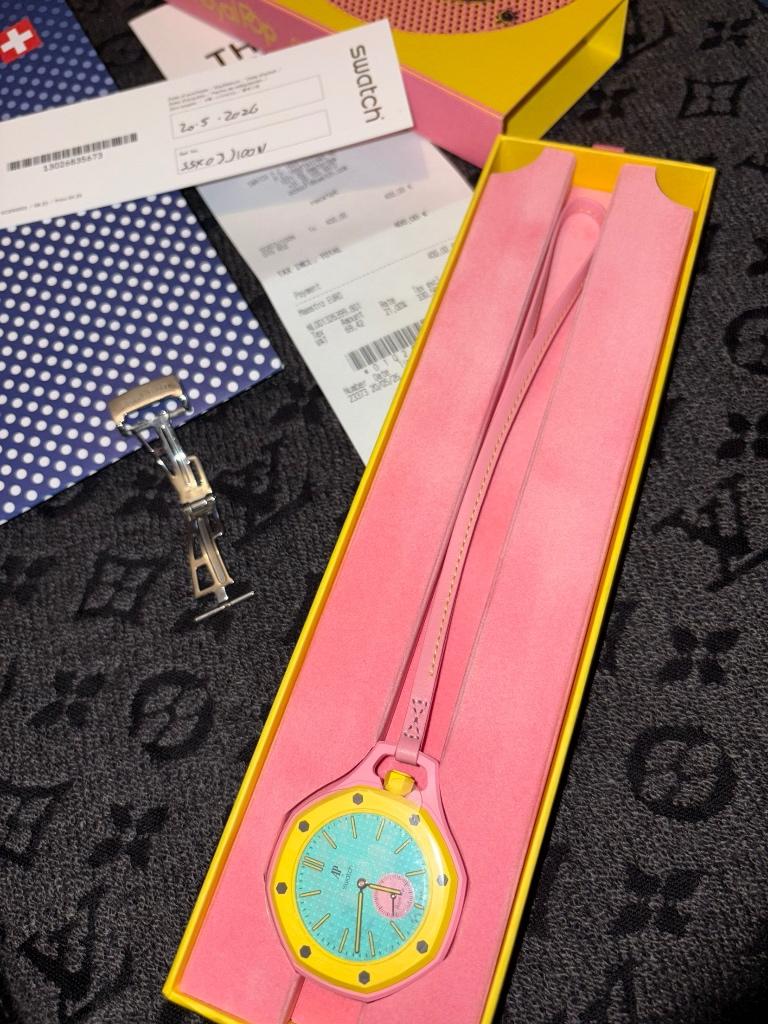 Swatch x Audemars Piguet Royal Pop Otg Roz + vouwsluiting, Sieraden, Tassen en Uiterlijk, Horloges | Heren, Overige materialen