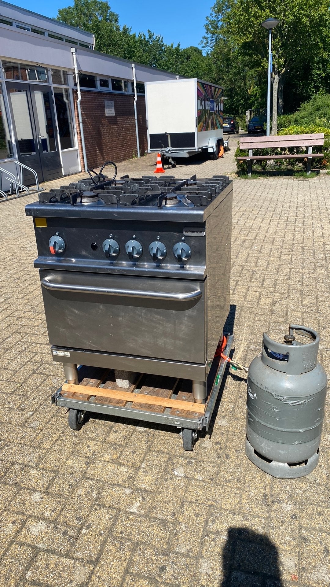 Fornuis op butaan/propaan catering, Ophalen, Gebruikt, 60 cm of meer, 4 kookzones
