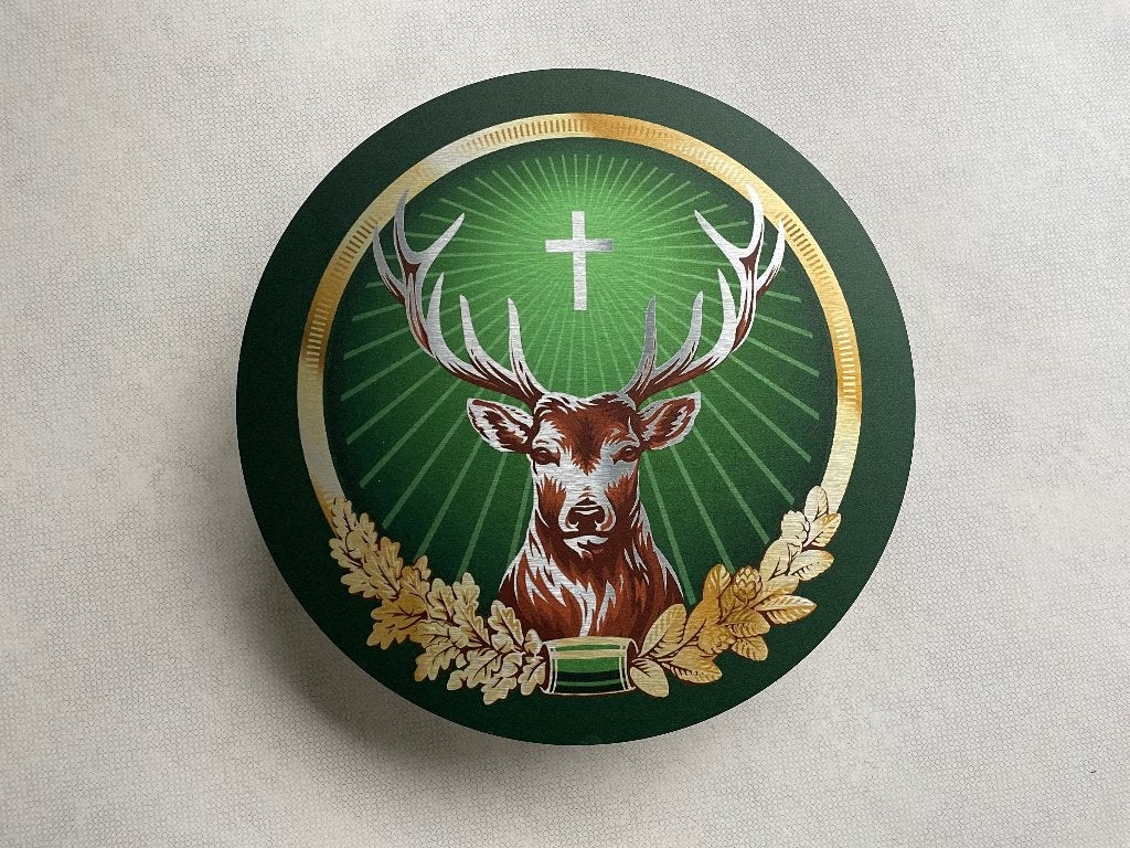Reclamebord Jägermeister logo groot, 40x40 cm hoog, alu, Ophalen of Verzenden, Nieuw, Reclamebord