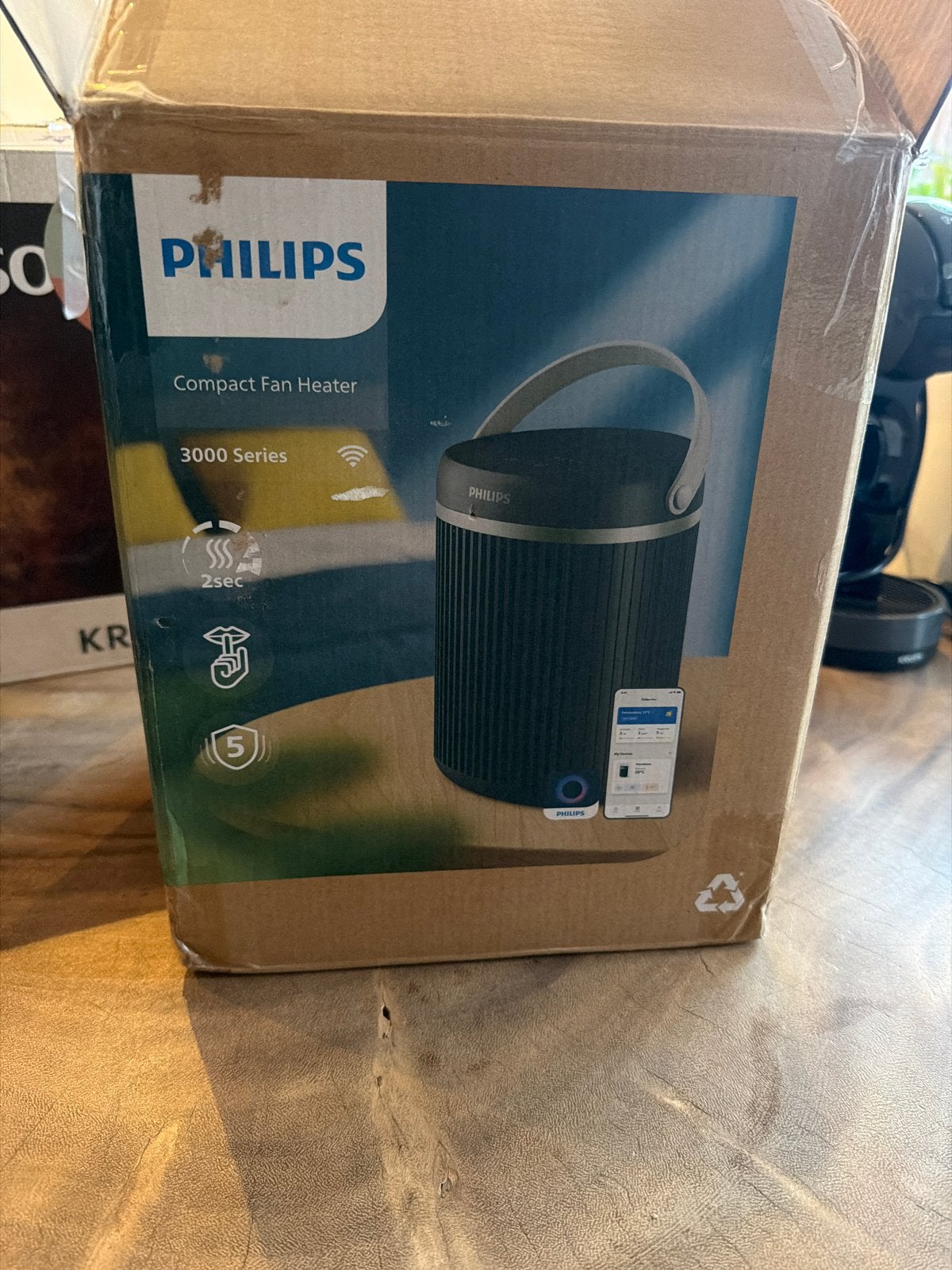 Philips Compact Fan Heater 3000 Series CX3120, Tafel- of Grondventilator, Verwarmen, Minder dan 60 m³, Nieuw