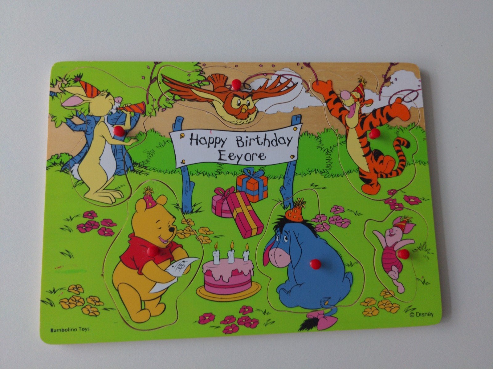 Houten Winnie de Poeh Puzzel - Bambolino Toys, 2 tot 4 jaar, Gebruikt, Ophalen of Verzenden, Van hout