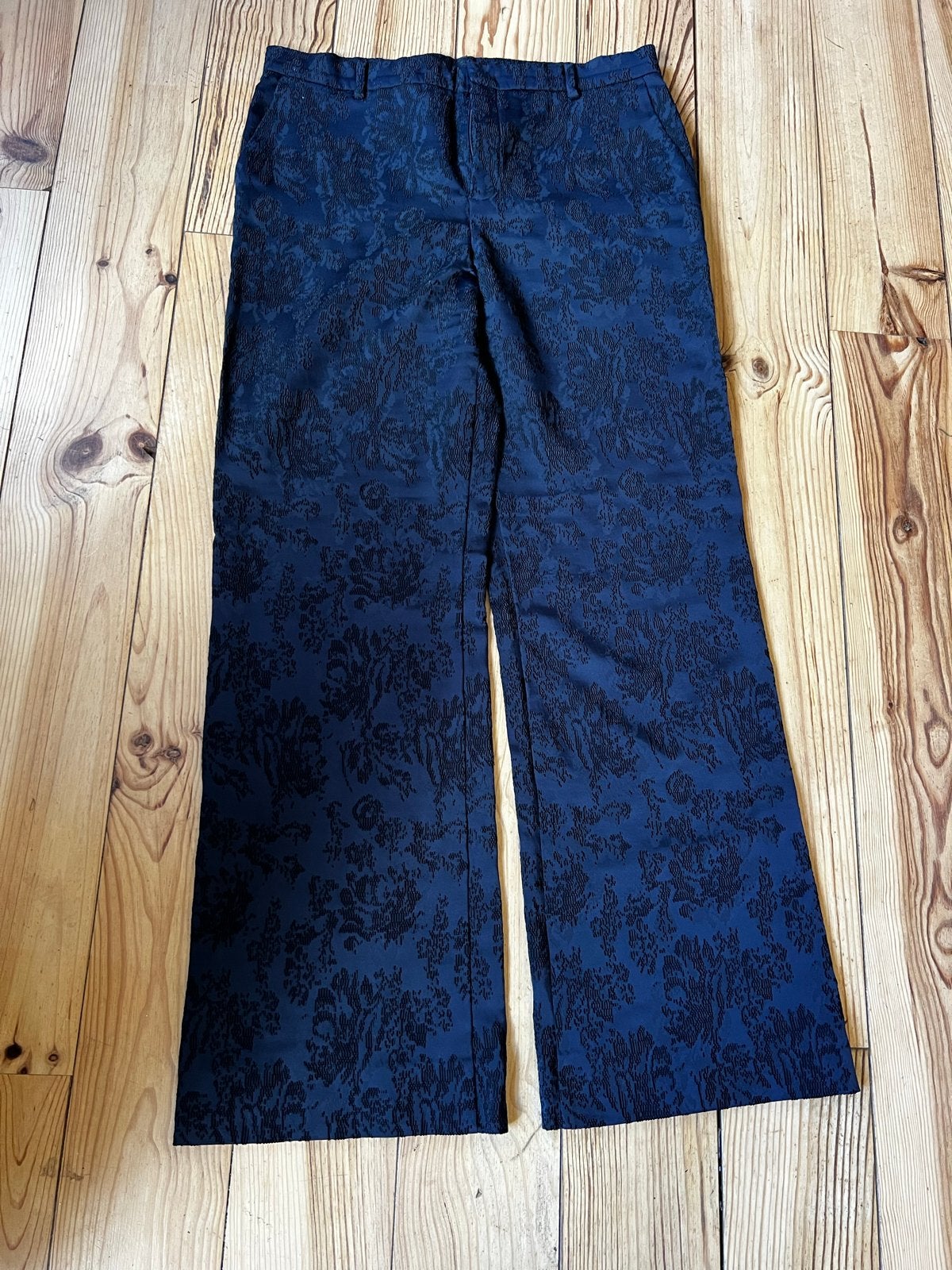 Vanillia Jacquardstof Damesbroek Navy Blauw Maat 42, Ophalen of Verzenden, Zo goed als nieuw, Maat 42/44 (L), Blauw