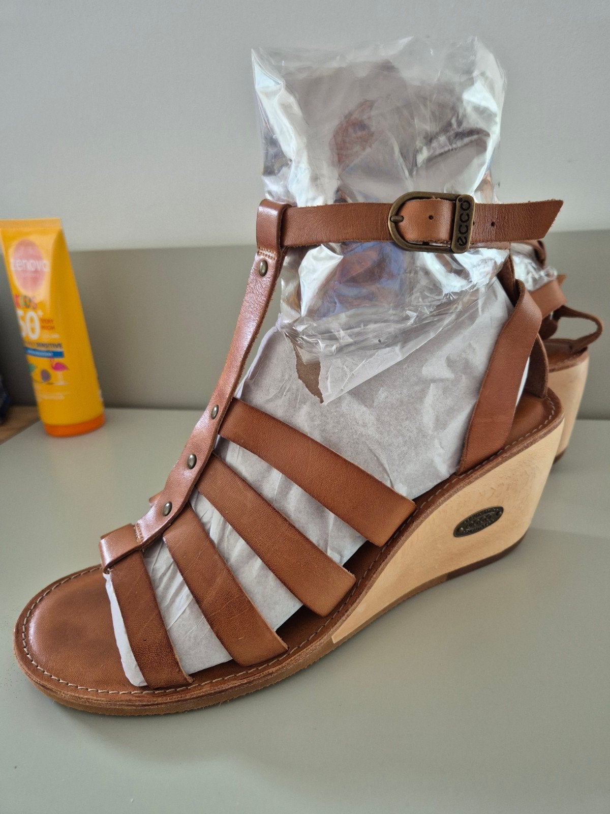 Ecco sandalen maat 41, Ecco, Bruin, Zo goed als nieuw, Sandalen of Muiltjes