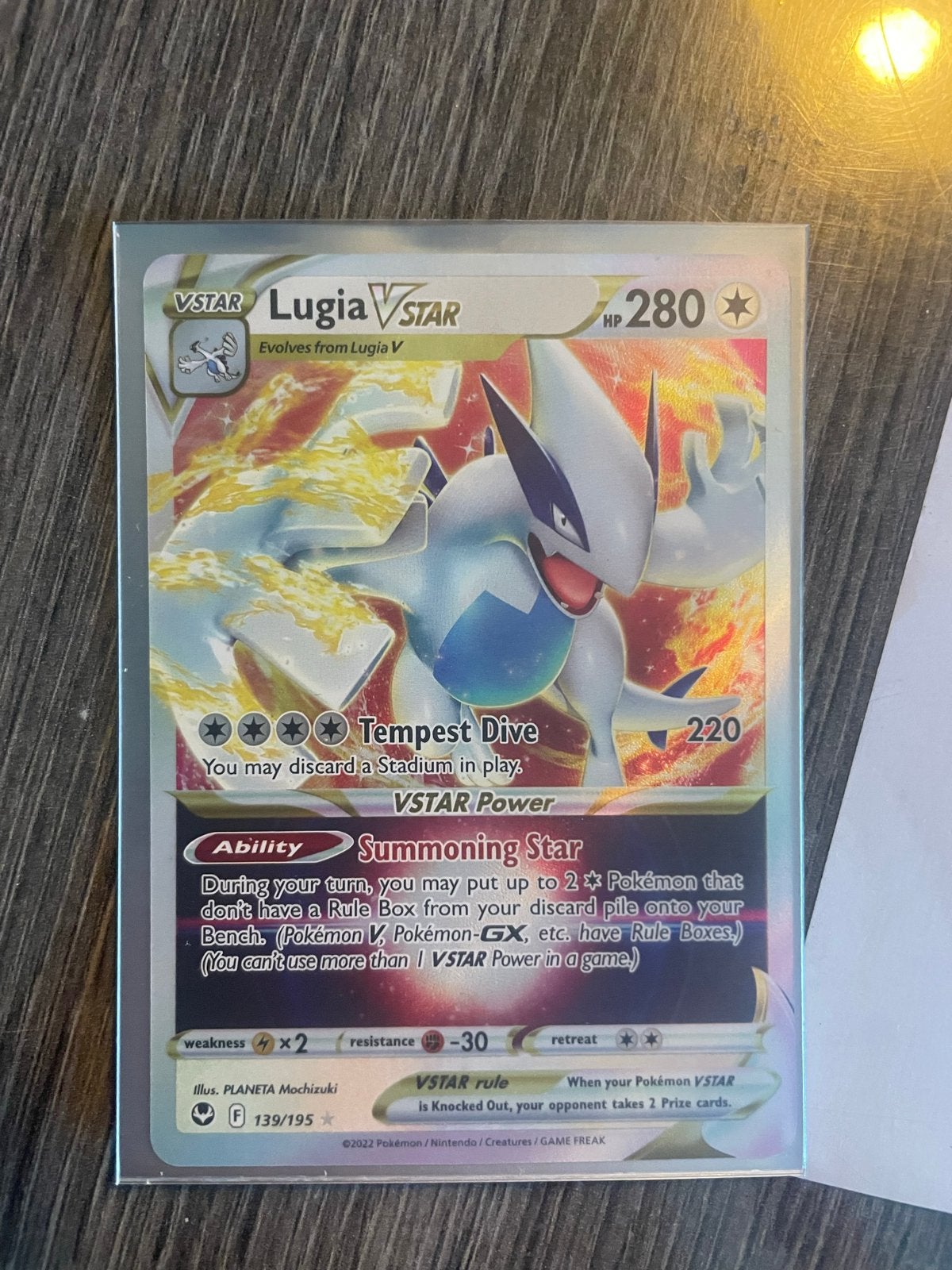 Lugia VSTAR Pokémon kaart - Goede staat, Ophalen of Verzenden, Zo goed als nieuw, Losse kaart