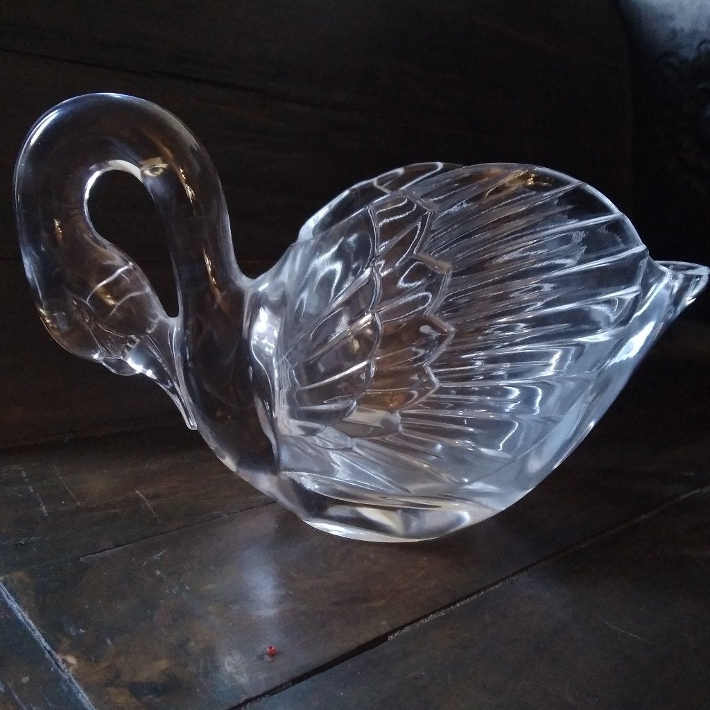 Prachtstuk! Bonbonniere/vaas zwaan in kristal, Antiek en Kunst, Antiek | Glas en Kristal, Verzenden