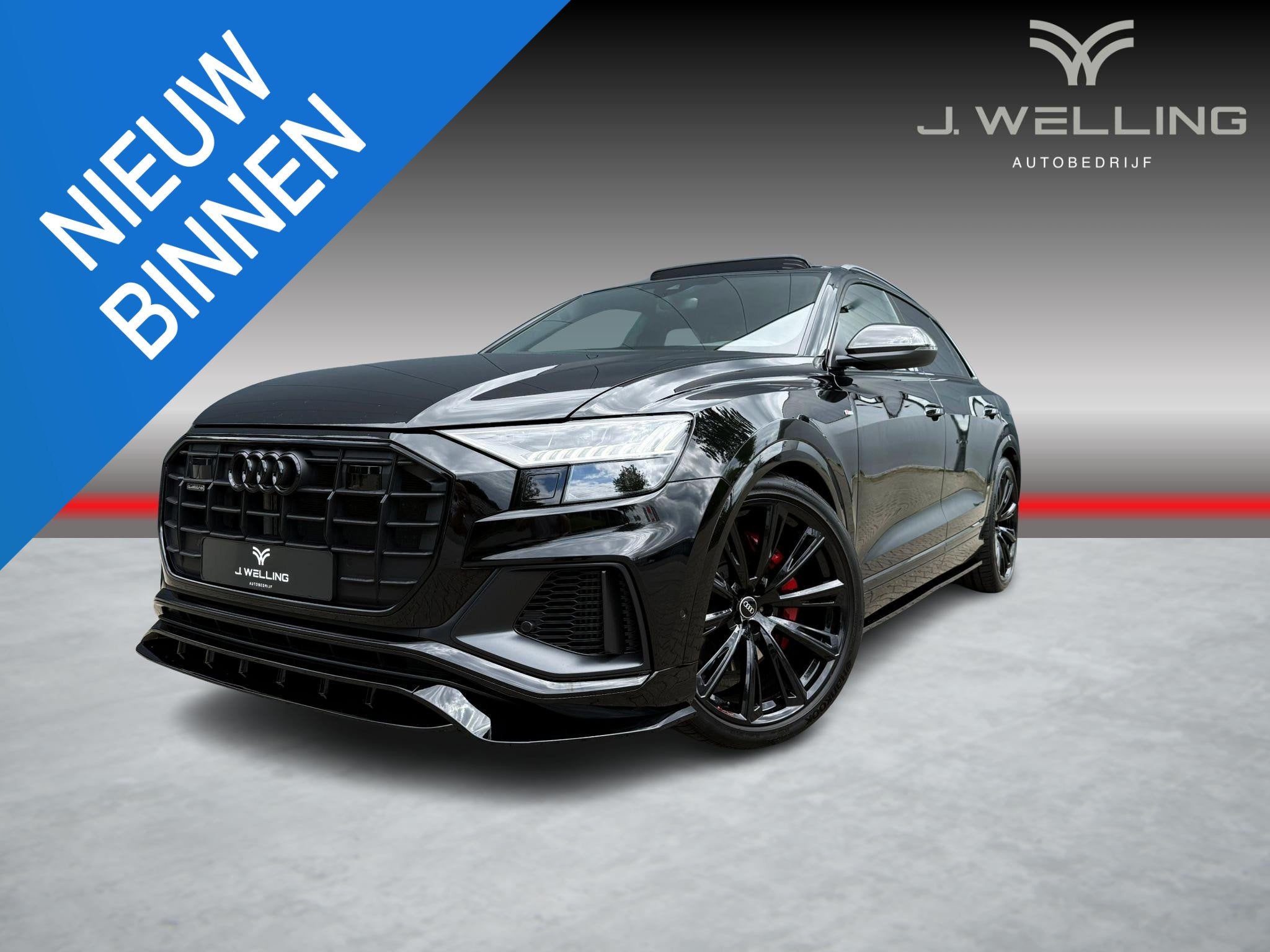 Audi Q8 55 TFSI e quattro pano tr.hk Matrix B&O, Auto's, Automaat, Gebruikt, Euro 6, 2995 cc