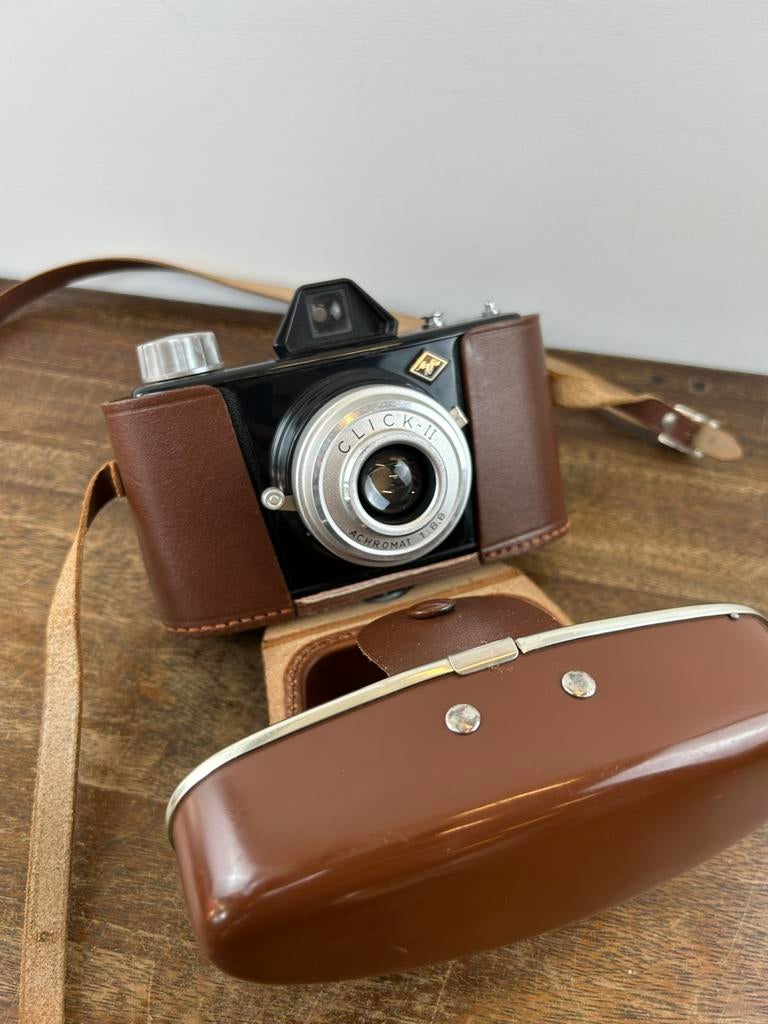 Vintage Agfa Click 2 Achromat 1:8,8 met hoesje en Lucimeter, Audio, Tv en Foto, Ophalen of Verzenden, Gebruikt, Compact, Overige Merken