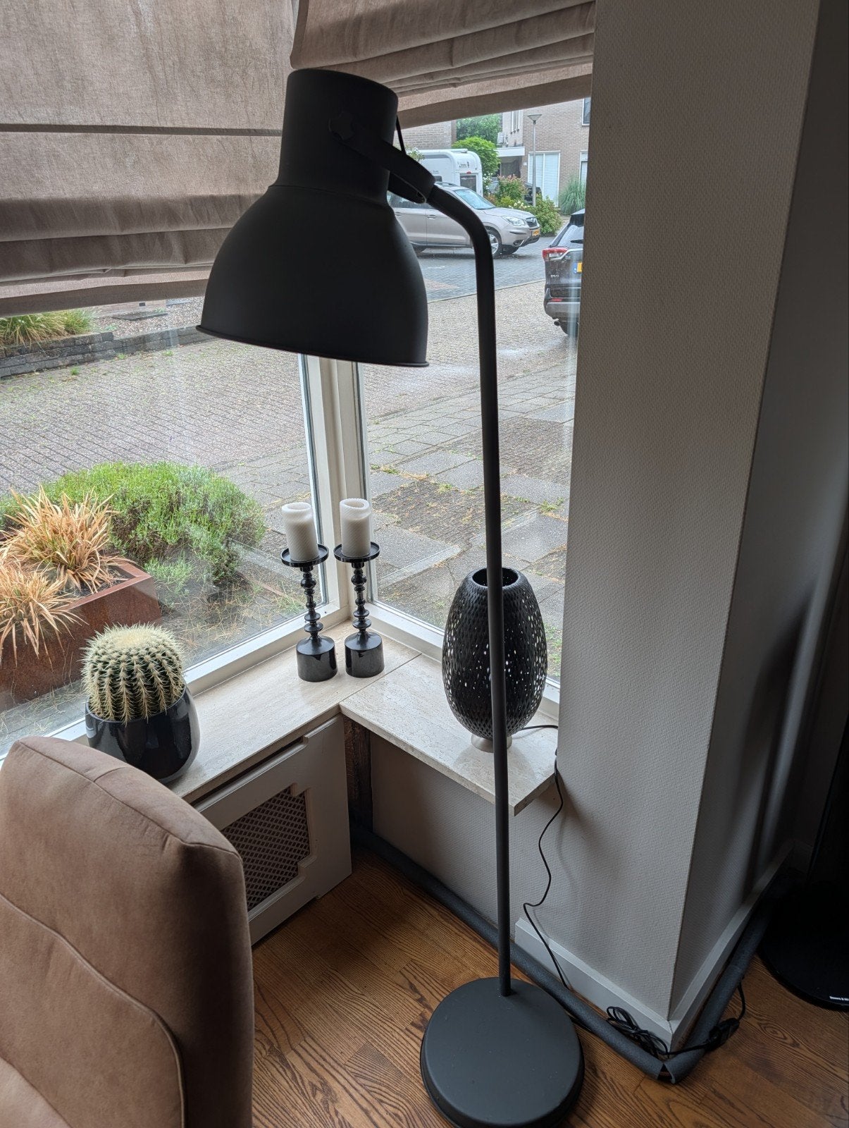 IKEA Hektar staande lamp - Zwart, industrieel design, Ophalen, Zo goed als nieuw, Metaal, 150 tot 200 cm