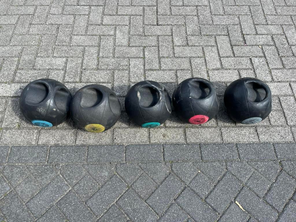 5 x medicine grip bal ballen 6-10 kg gewichten, Medicine grip bal, Gebruikt, 6-7-8-9 en 10 kg, Fitnessbal