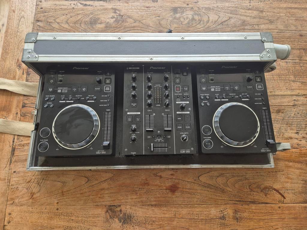 Pioneer DJ set (2x CDJ-350, 1x DJM-350) met flightcase, Muziek en Instrumenten, Ophalen of Verzenden