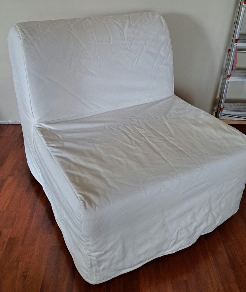 Ikea Lycksele Lits stoel / eenpersoons bed, Ophalen, Wit, Modern, Functioneel, Zo goed als nieuw