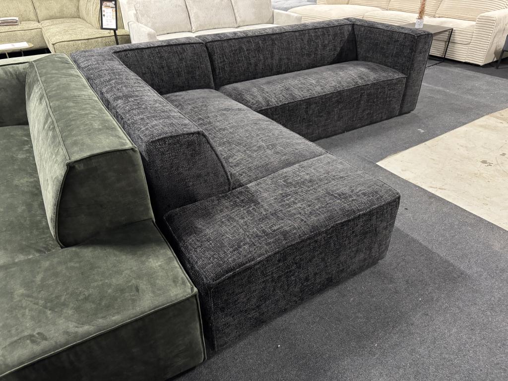 !!ACTIE!! Hoekbank Memphis Black Chenille, Niet ingevuld, Niet ingevuld, Niet ingevuld