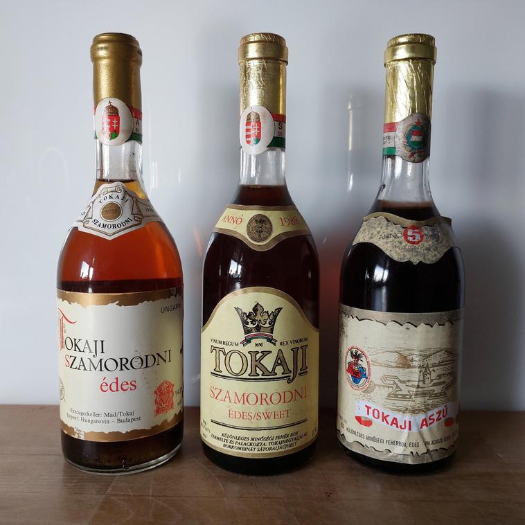 Tokaji; Szamorodny Edes 1988, 5 puttonyos - Tokaj, 3x (0.5L), Overige gebieden, Verzenden, Overige typen, Zo goed als nieuw