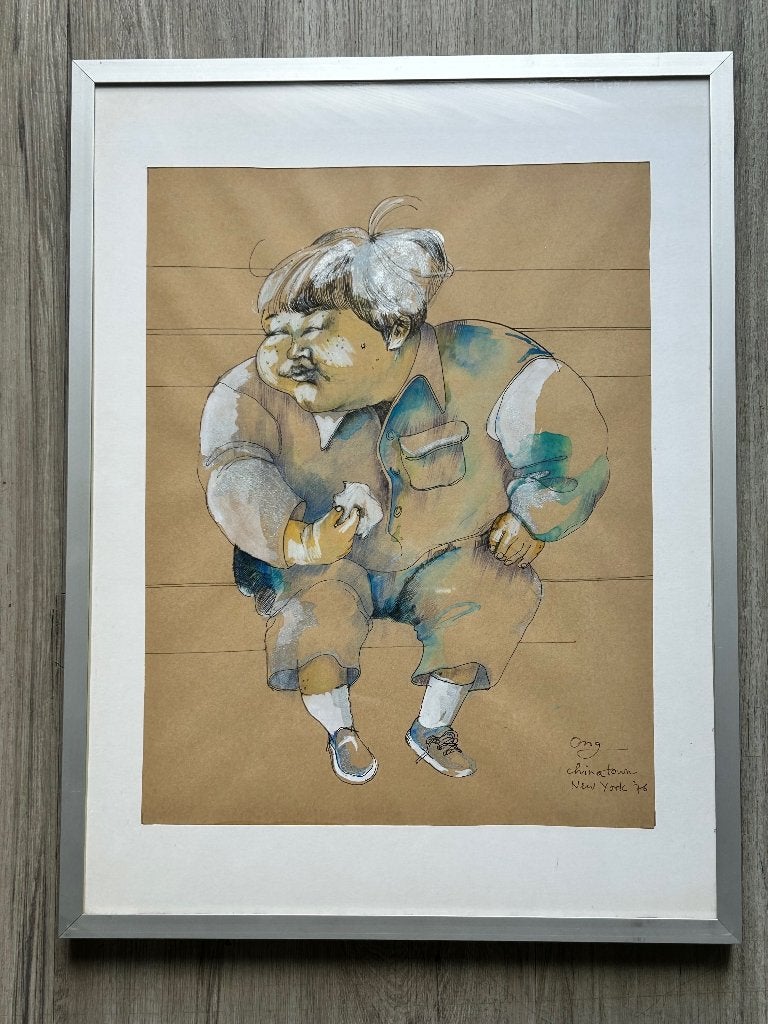 Zeefdruk/Tekening ONG - Chinatown  ZOMEROPRUIMING, Antiek en Kunst, Kunst | Litho's en Zeefdrukken, Ingelijst, Ophalen of Verzenden