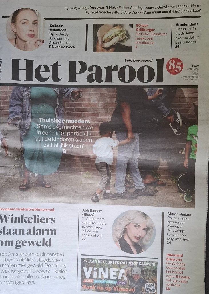 Harry Styles dankbetuiging in Het Parool, Ophalen of Verzenden, 1980 tot heden, Nederland, Krant