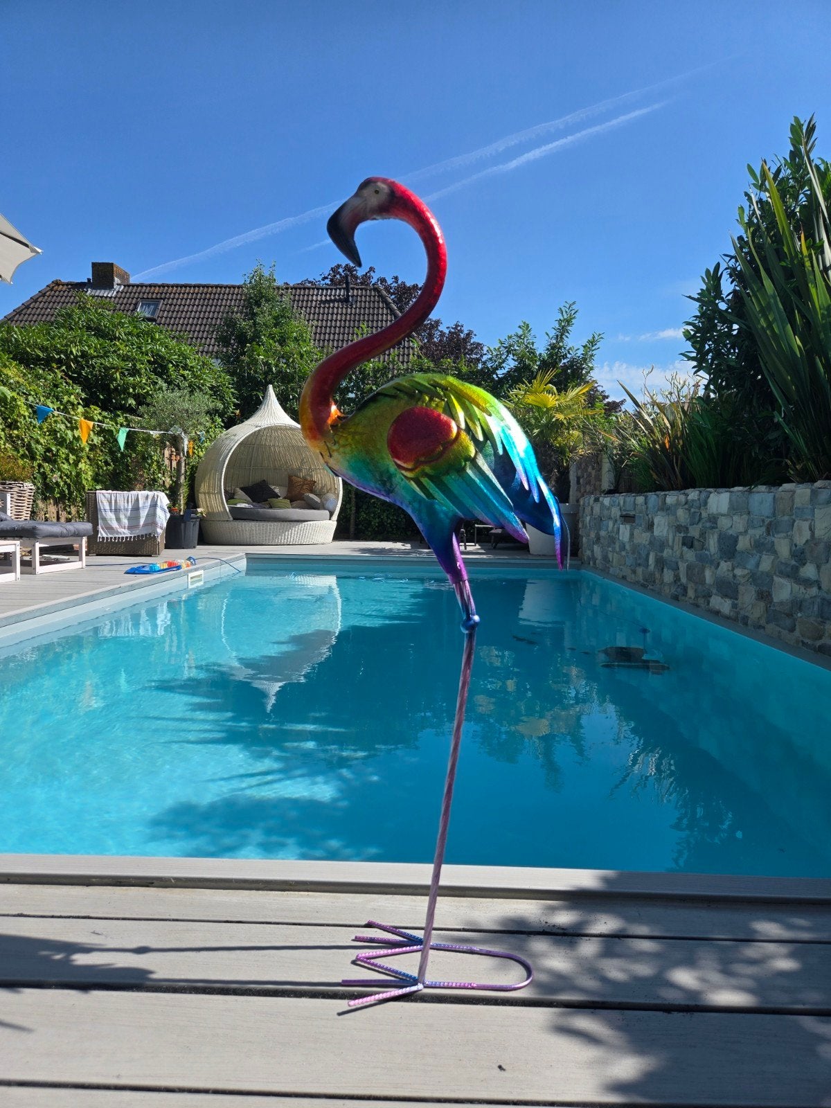 Nieuw Tuinbeeld Flamingo - Kleurrijk en Decoratief, Ophalen of Verzenden, Nieuw, Metaal, Dierenbeeld