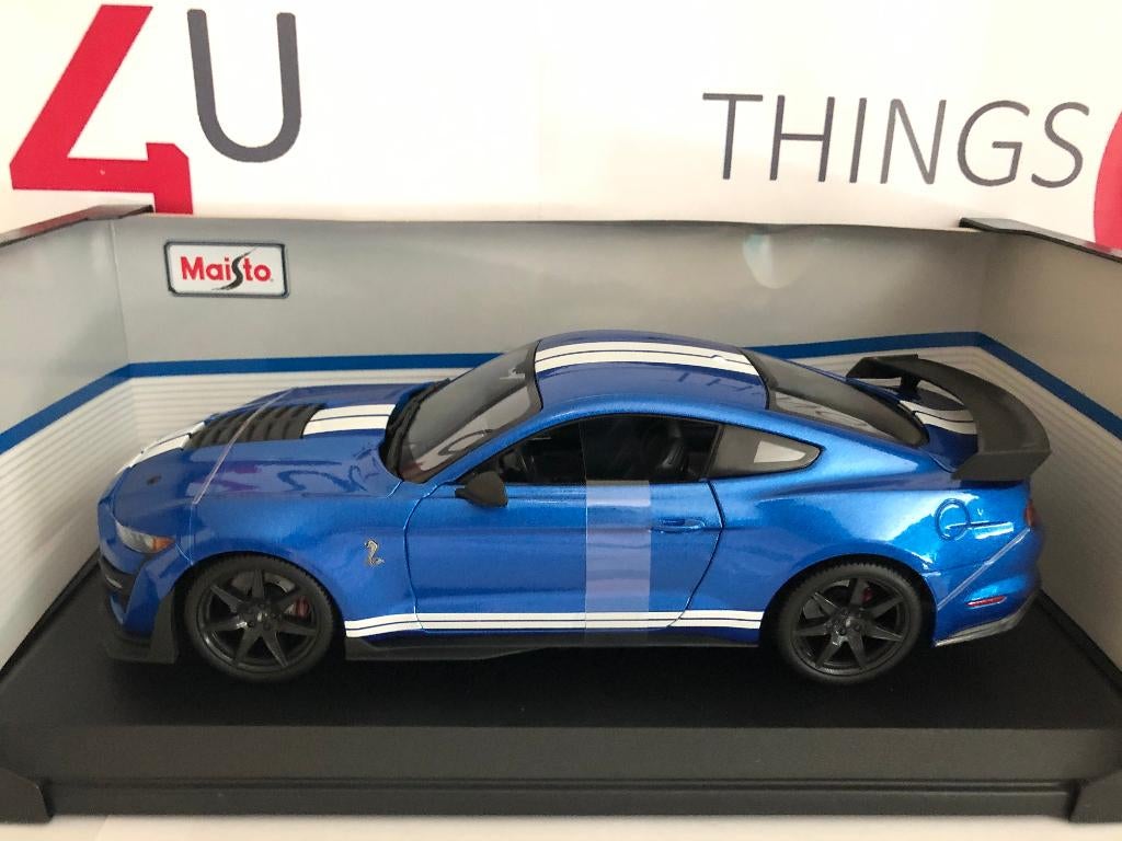 Maisto 1:18 Ford Shelby Mustang GT500 2020 blauw, Hobby en Vrije tijd, Modelauto's | 1:18, Ophalen of Verzenden, Nieuw, Auto, Maisto