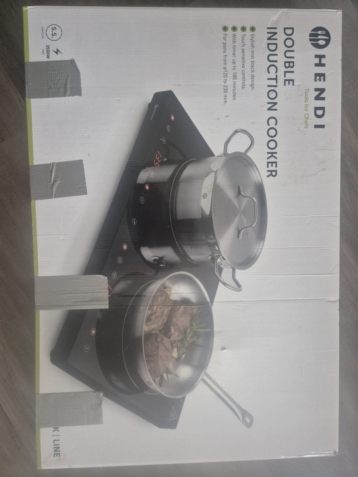 Hendi Dubbele Inductiekookplaat 3500W - Nieuw in doos, Ophalen, Minder dan 85 cm, Nieuw, 3 kookzones of minder