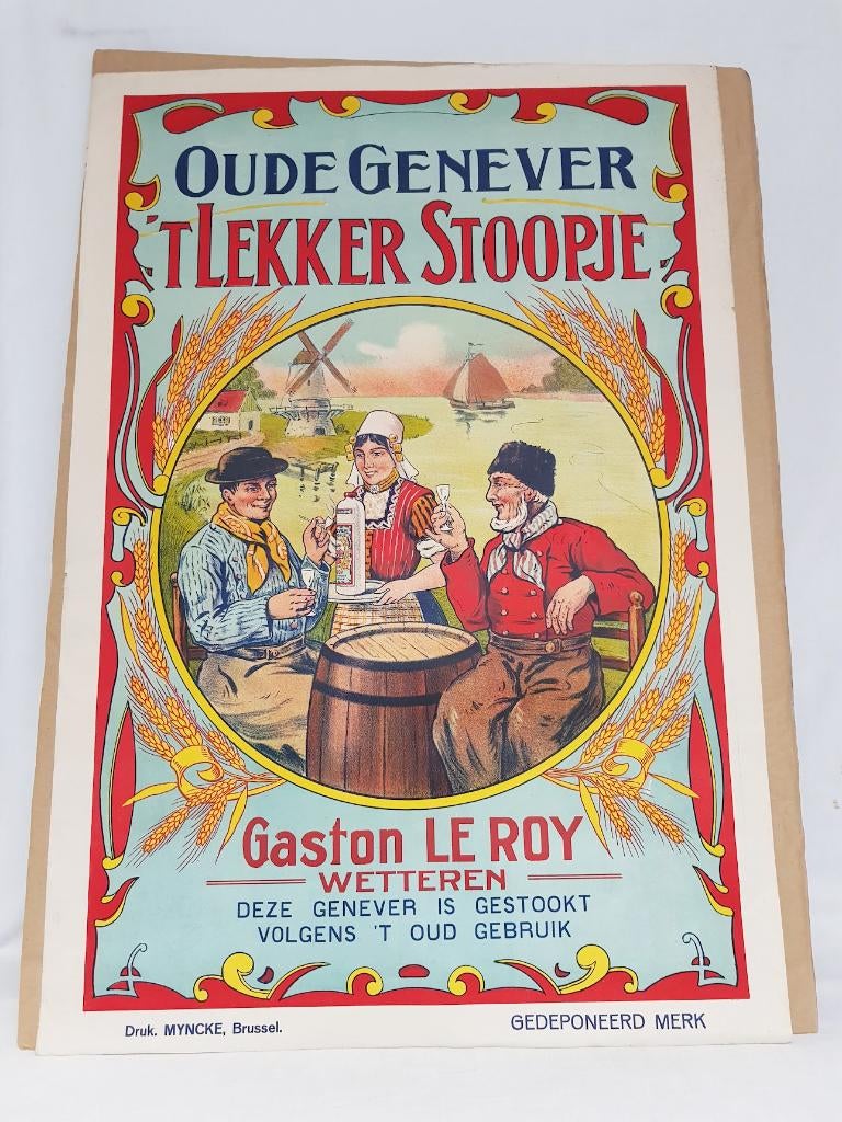 Affiche jenever " 't Lekker Stoopje" origineel., Antiek en Kunst, Ophalen of Verzenden