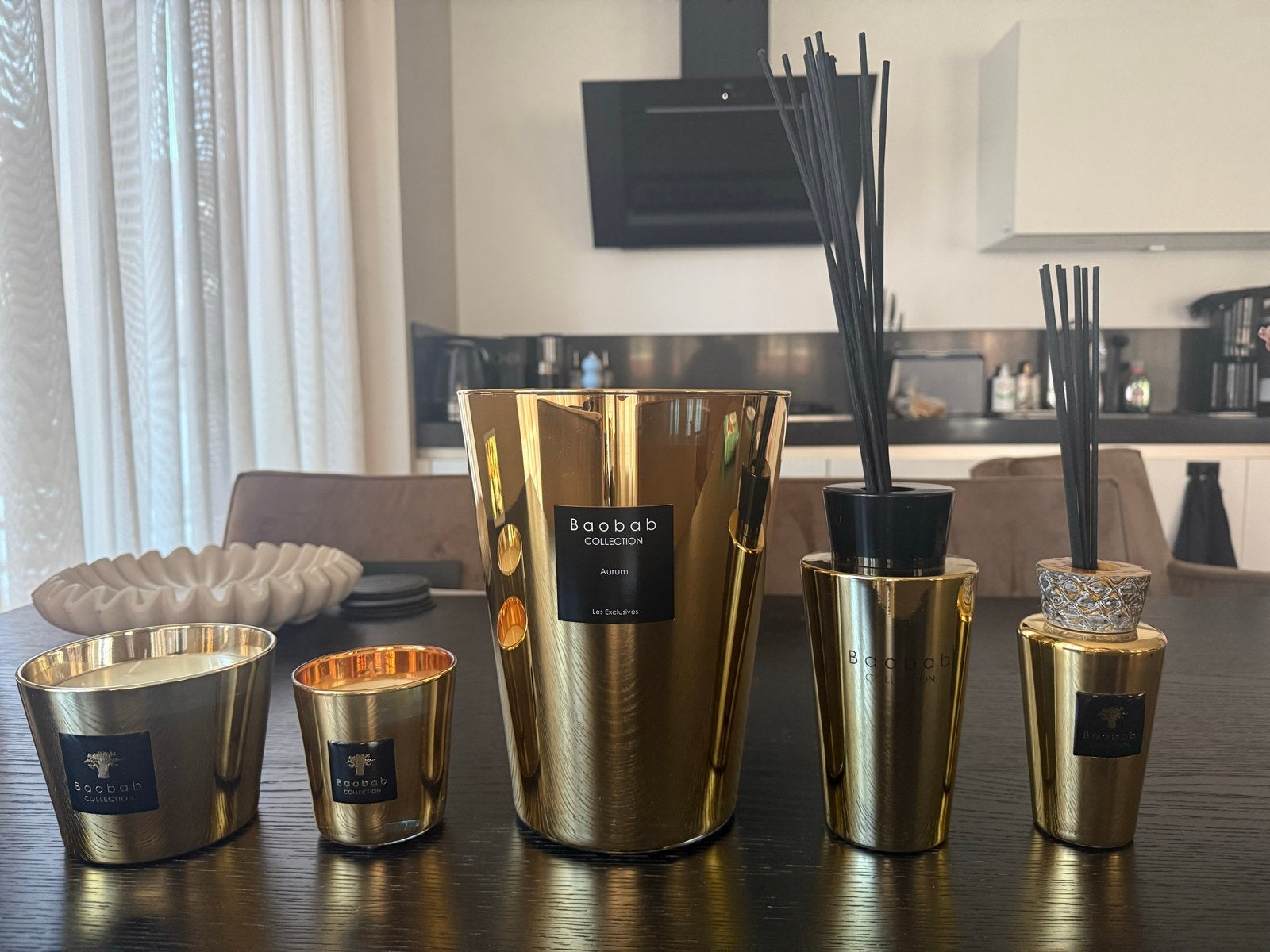 Baobab Aurum Kaarsen & Geurstokjes Set - Luxe Uitstraling, Ophalen, Geurverspreider, Overige merken, Goud