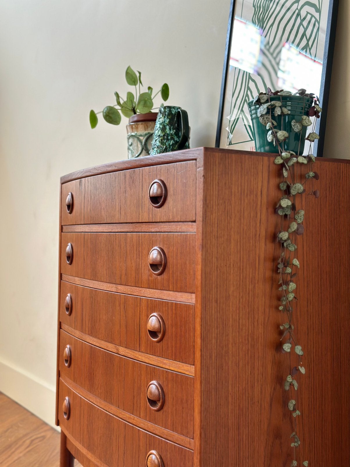 Vintage Design ladekast Kai Kristiansen hout jaren 50/60/70, Ophalen, Gebruikt, 5 laden of meer, Teakhout