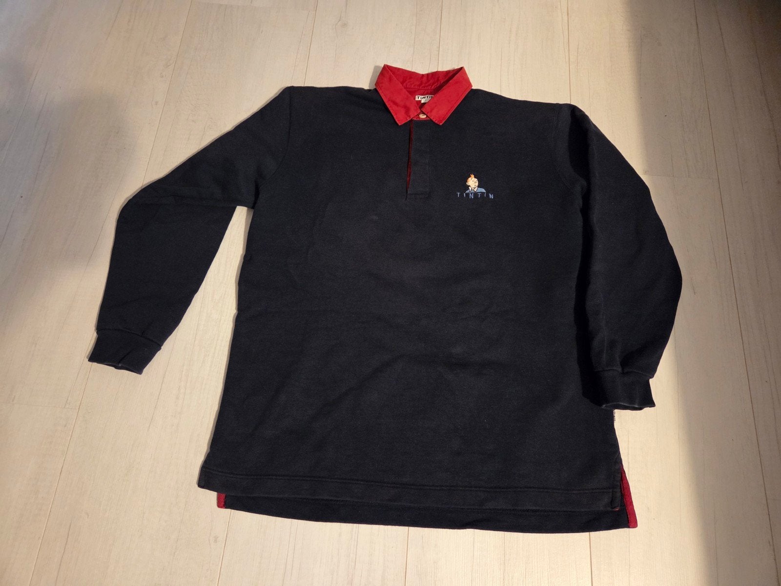 Vintage Kuifje polo lange mouwen - Hergé - Maat L, Ophalen of Verzenden, Gedragen, Kuifje
