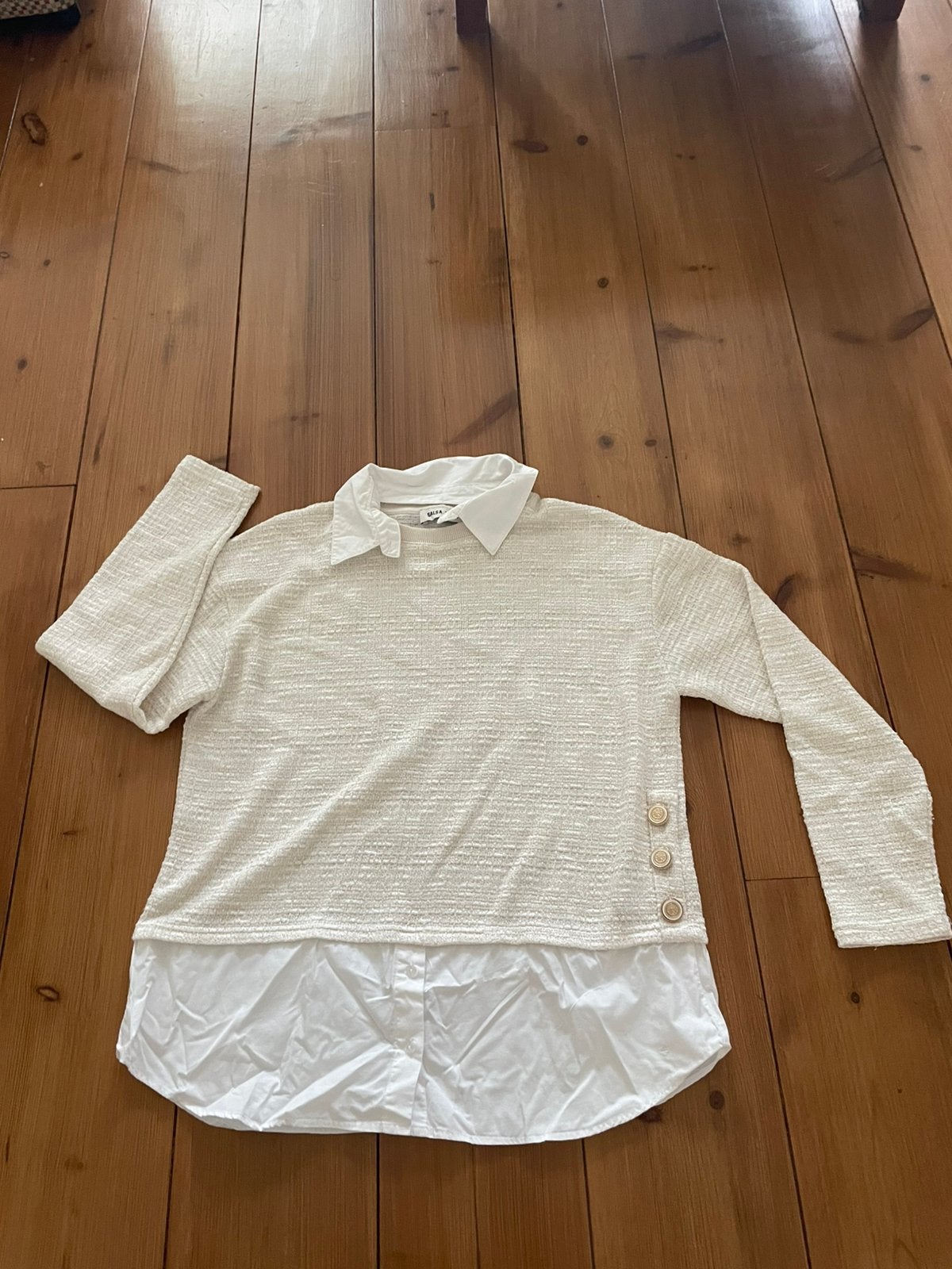 Leuke cremewitte trui Salsa Jeans, L, Verzenden, Zo goed als nieuw, Maat 42/44 (L), Beige