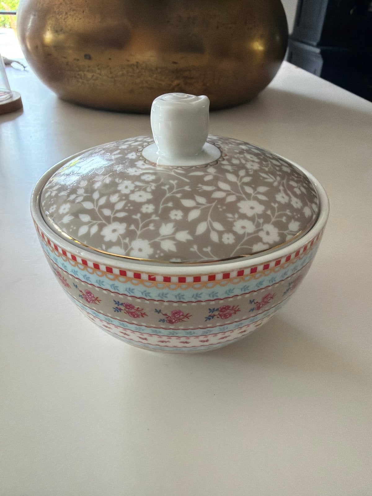 Pip Studio suikerpotje met bloemmotief, Ophalen, Zo goed als nieuw, Modern, Porselein