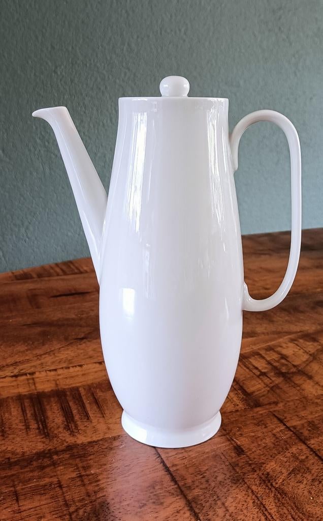Witte porseleinen koffiepot met deksel Mosa, Ophalen of Verzenden