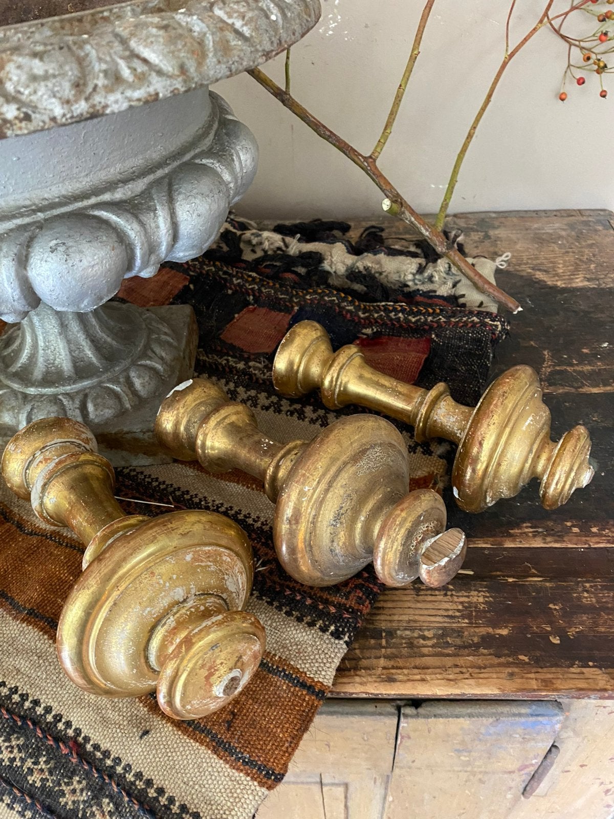 3 antiek frans verguld hout ornamenten, Antiek en Kunst, Ophalen of Verzenden