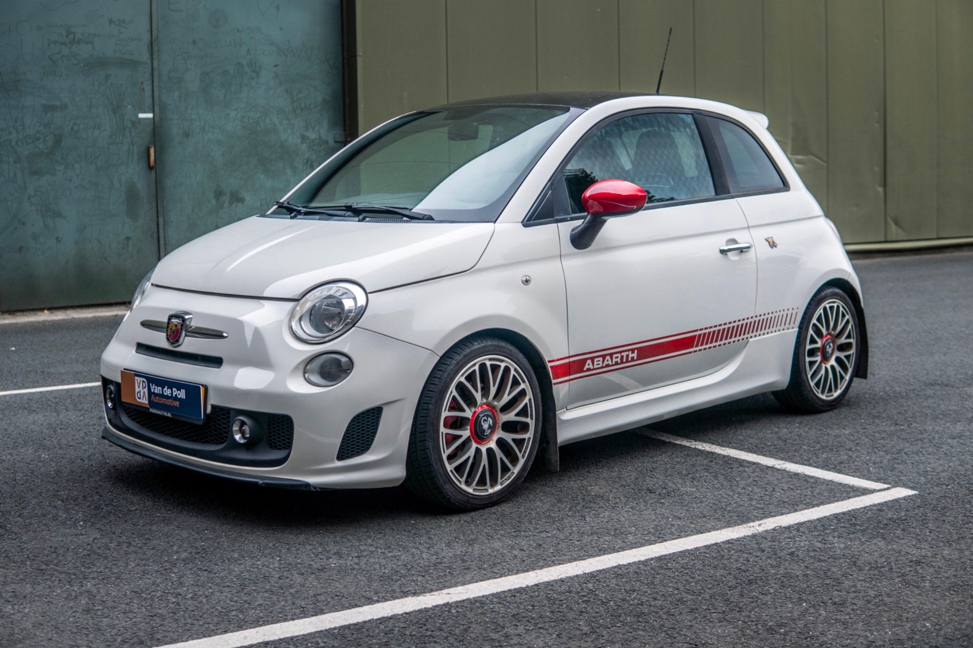 Fiat 500 1.4-16V Abarth Airco l Sportuitlaat l Dakraam l 17', Auto's, Voorwielaandrijving, 4 cilinders, Wit, 1010 kg