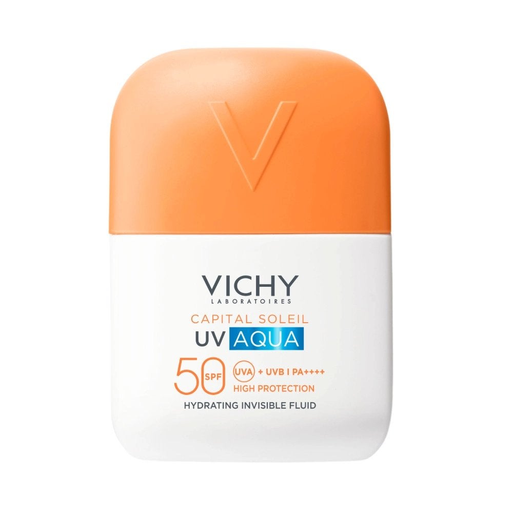 Vichy Capital Soleil UV Aqua SPF50 Zonnefluïde 50ml, Verzenden, Nieuw, Gehele gezicht, Verzorging