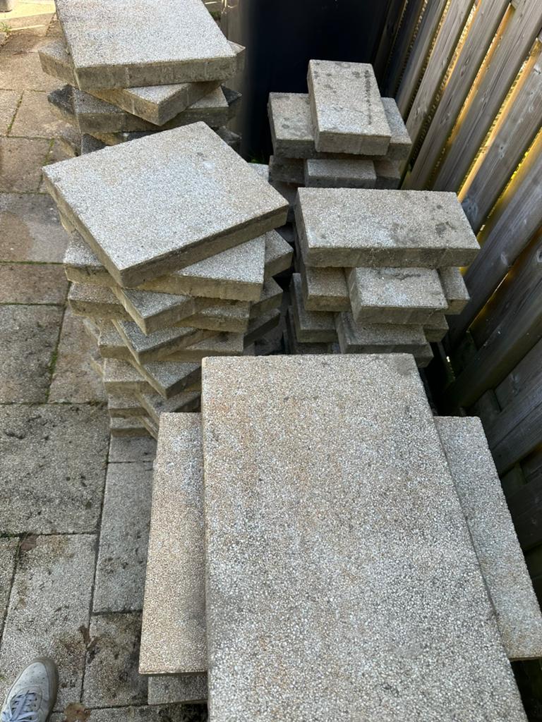 Tuintegels gebruikt, Tuin en Terras, Ophalen, Gebruikt, 10 m² of meer, Beton