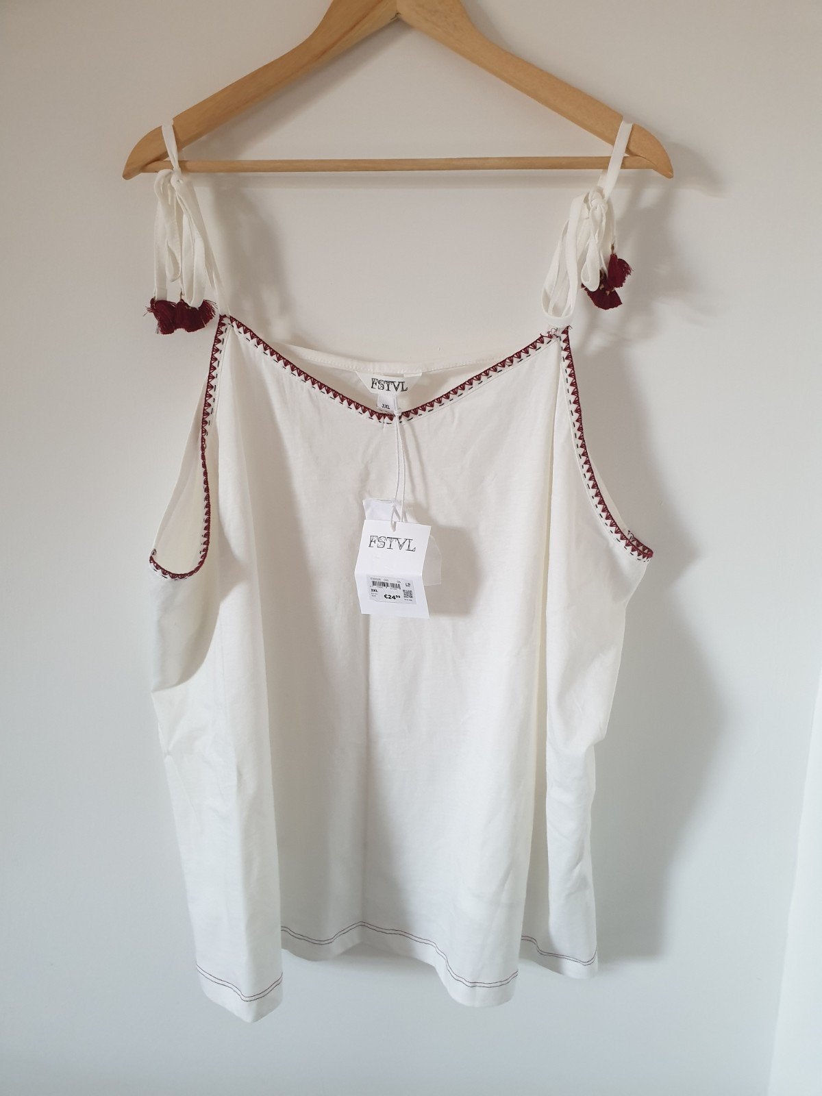 Witte katoenen top. Nieuw. Maat 3XL. Merk: FSTVL. MS Mode., Kleding | Dames, Grote Maten, Wit, Nieuw, MS Mode, Shirt of Top