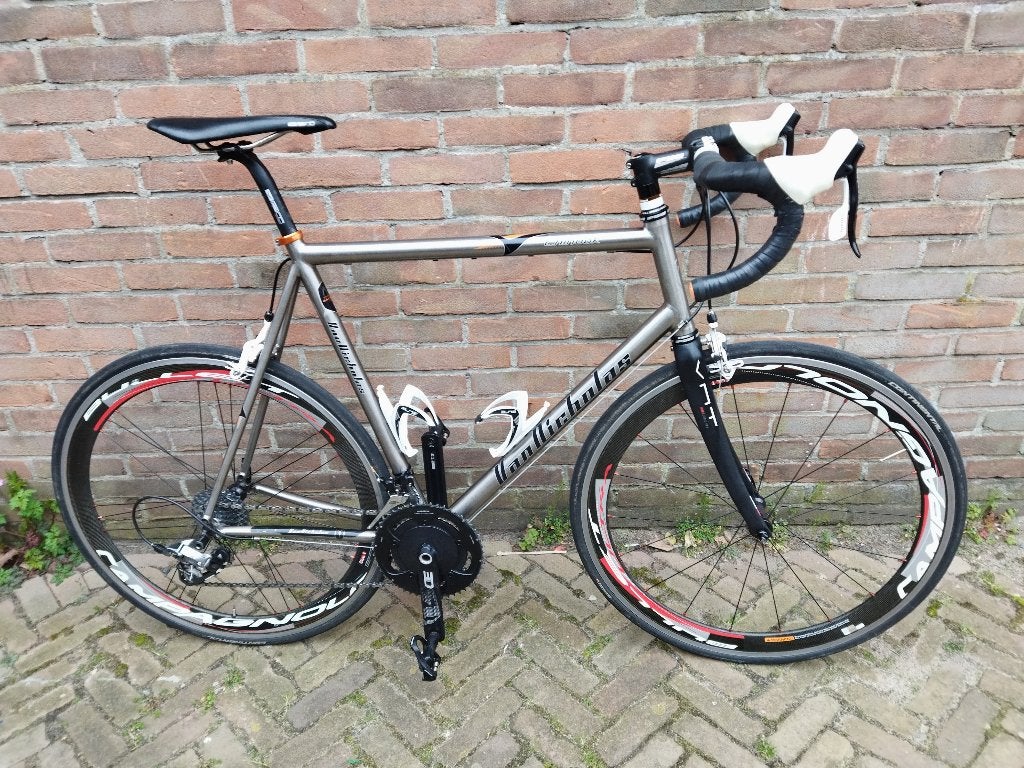Van Nicolaas Chinook Titanium  Carbon wielset Maat 60/61, Fietsen en Brommers, 28 inch, Velgrem, Zo goed als nieuw, 57 tot 61 cm