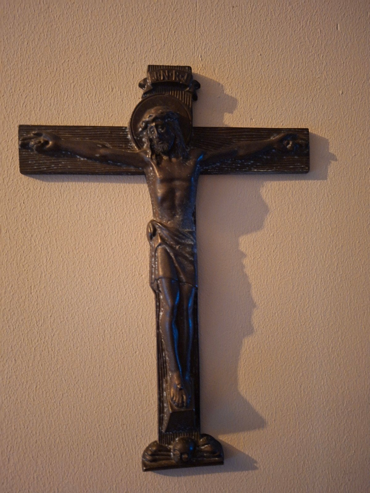 Antiek bronzen Jezus kruisbeeld, Ophalen of Verzenden