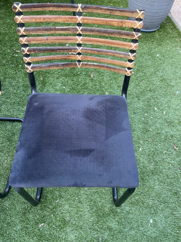 4 Goossens eetkamerstoelen, rotan en bamboe, Huis en Inrichting, Stoelen, Ophalen, Gebruikt, Overige kleuren, Riet of Rotan