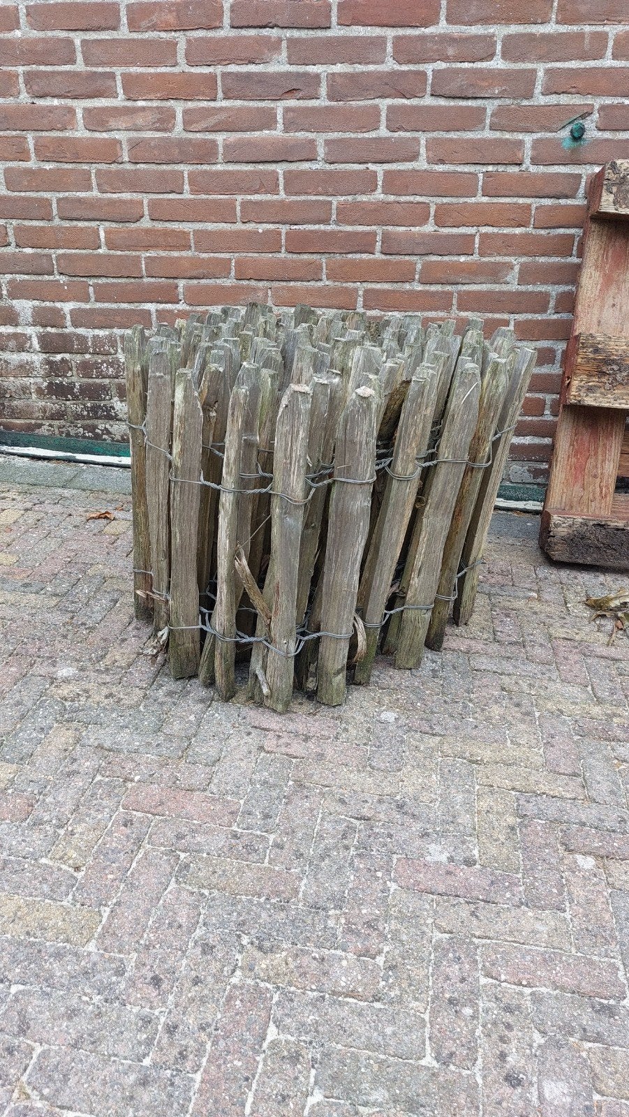 Kastanje houten hek 50 cm hoog ca 15 tot 20 mtr, Ophalen, Hout, Tuinhek