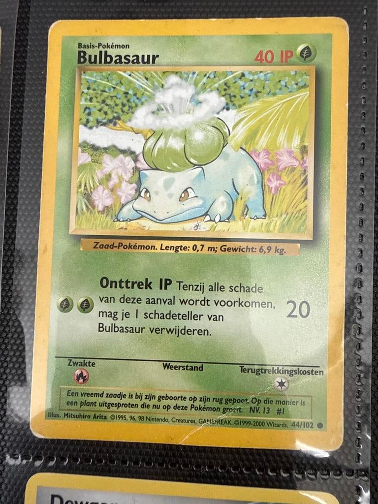 Pokémon Kaart Bulbasaur 44/102 Basis-Pokémon, Ophalen of Verzenden, Gebruikt, Losse kaart