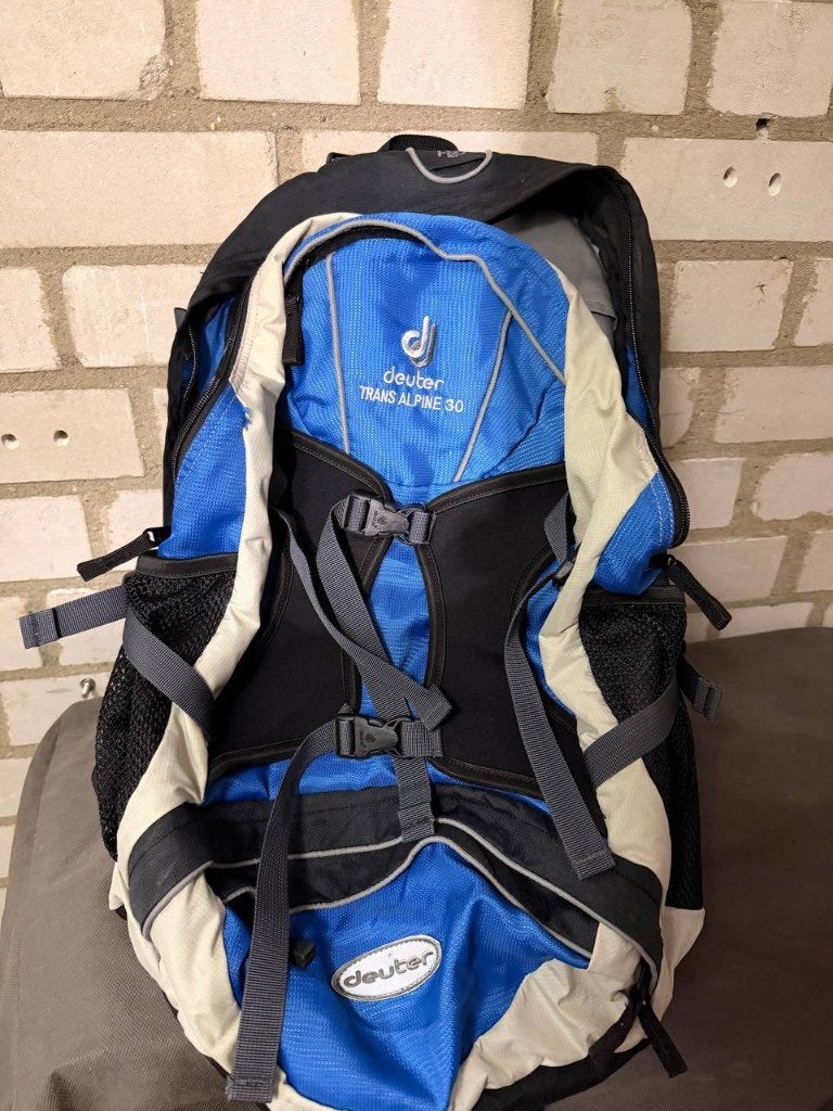 Deuter Trans Alpine 30 backpack – blue/grey, Aircomfort, Ophalen of Verzenden, Gebruikt, Rugzak