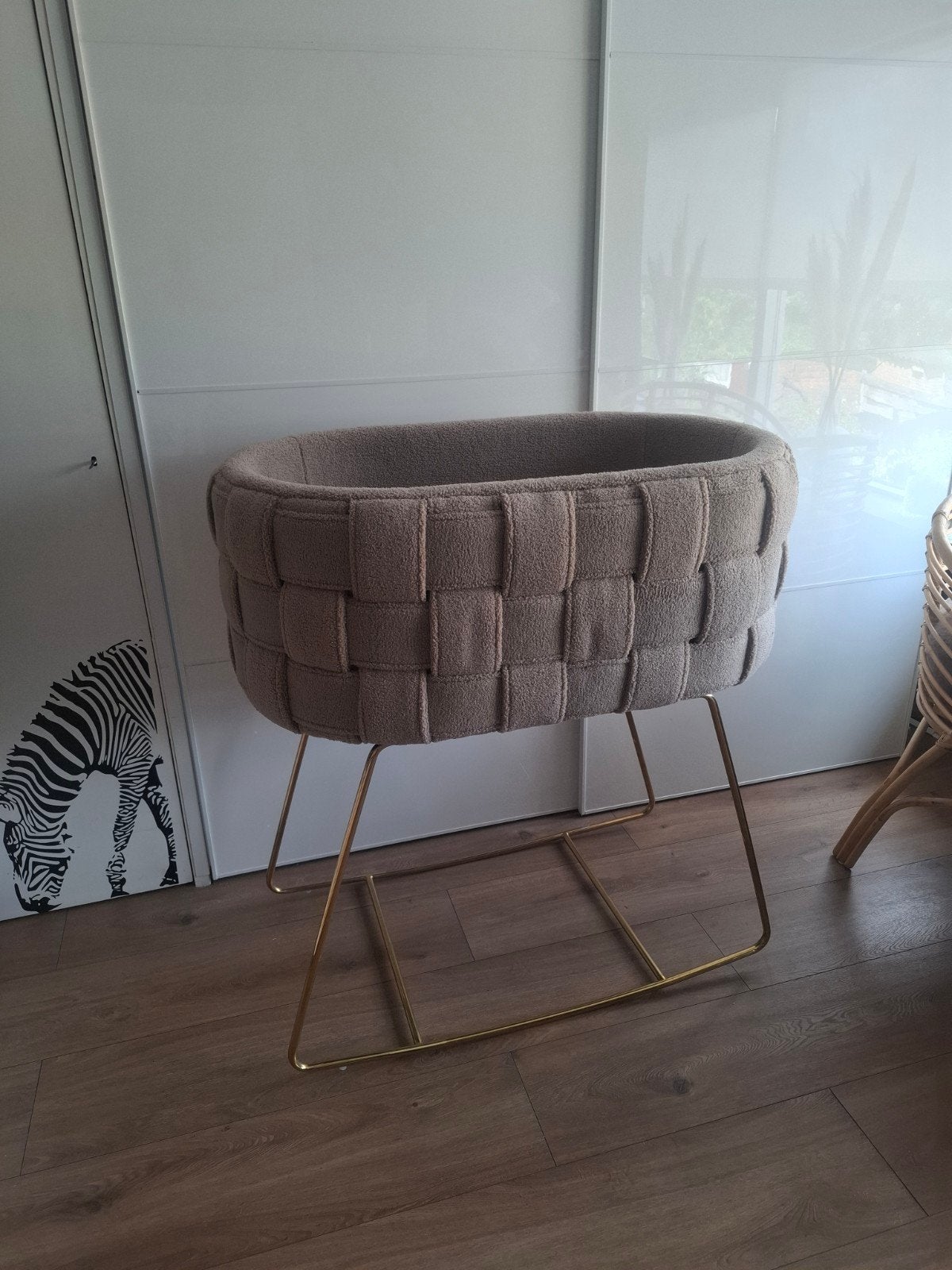 Taupe teddy wieg, Kinderen en Baby's, Babywiegjes en Ledikanten, Ophalen, Zo goed als nieuw, Wieg